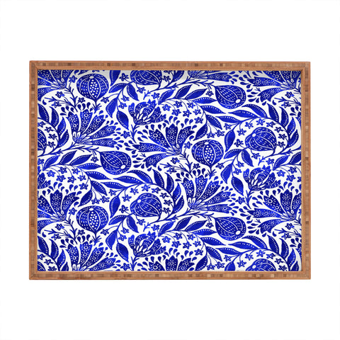 De Koro Fig Garden Blues Rectangular Tray