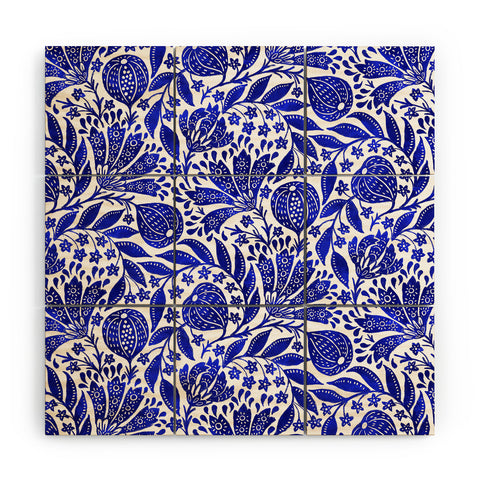 De Koro Fig Garden Blues Wood Wall Mural