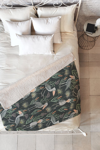 De Koro The Magnificent Shoebill Fleece Throw Blanket