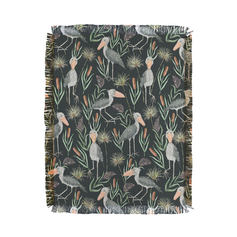 De Koro The Magnificent Shoebill Throw Blanket