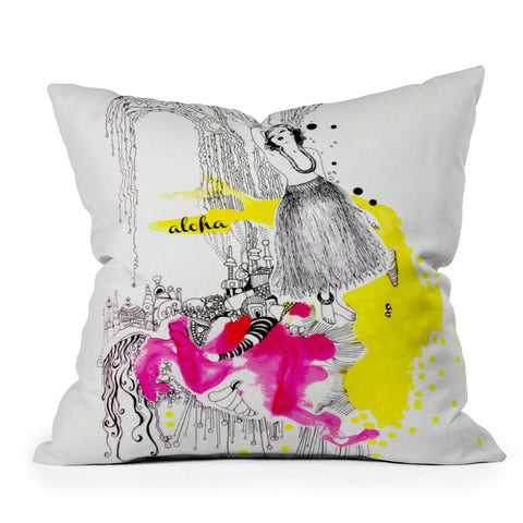 Deb Haugen Aloha Ink Outdoor Throw Pillow