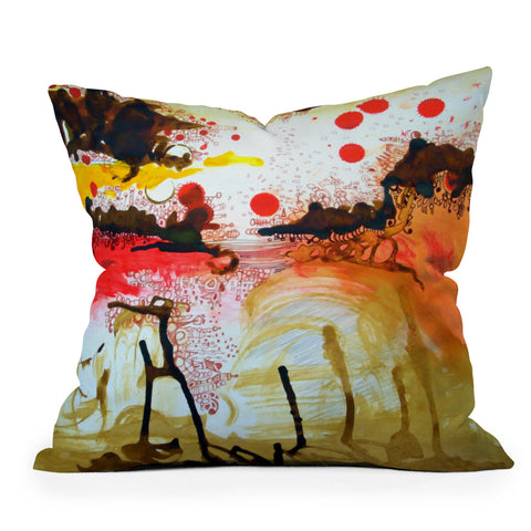 Deb Haugen Cave Ink Outdoor Throw Pillow