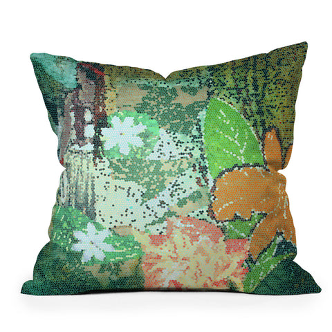 Deb Haugen Flora Tile Outdoor Throw Pillow
