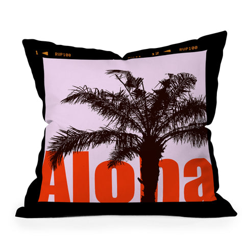 Deb Haugen Fuji Aloha Palm Outdoor Throw Pillow