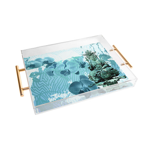 Deb Haugen Garden Corner Turquoise Acrylic Tray