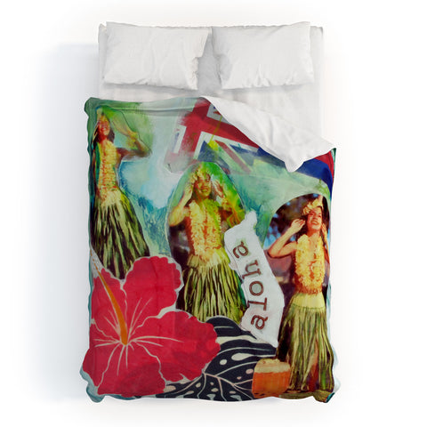 Deb Haugen Hula Flag Duvet Cover