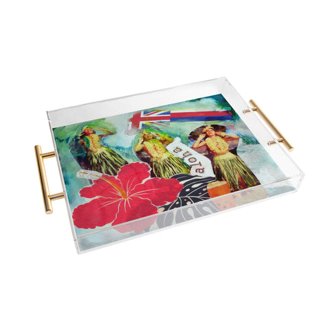 Deb Haugen Hula Flag Acrylic Tray