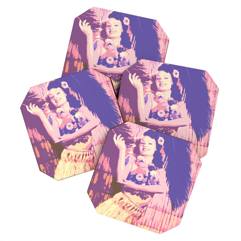 Deb Haugen Hula Honey pastel Coaster Set