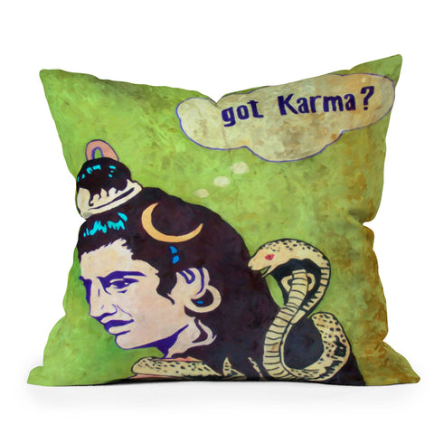 Deb Haugen Karma Outdoor Throw Pillow