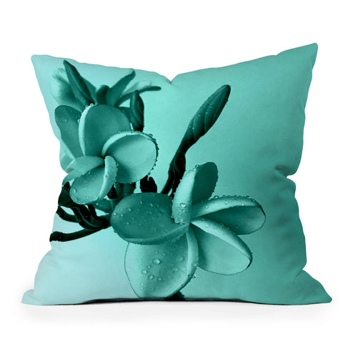 Deb Haugen Mint Plumeria Outdoor Throw Pillow