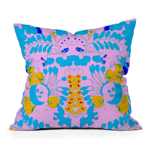 Deb Haugen Organic print pink Outdoor Throw Pillow