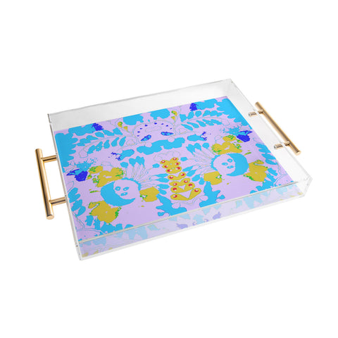 Deb Haugen organic print purple Acrylic Tray