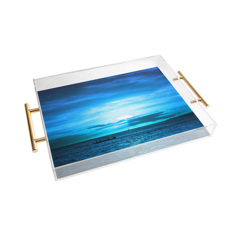 Deb Haugen paddling on Acrylic Tray