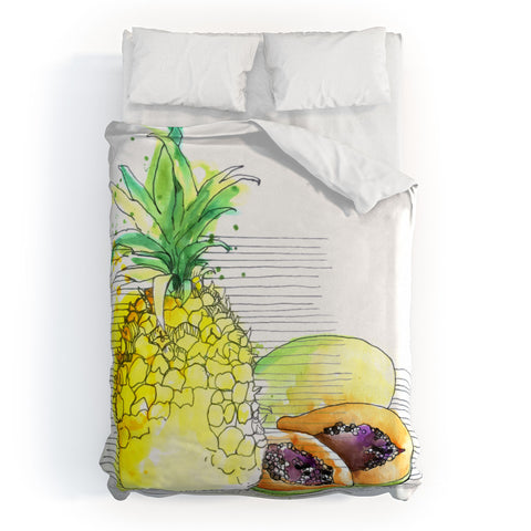 Deb Haugen Pineapple Smoothies Duvet Cover