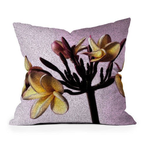 Deb Haugen Pink Plumeria Outdoor Throw Pillow