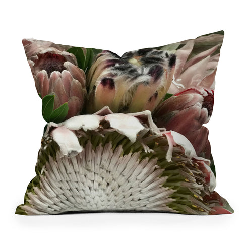Deb Haugen Pink protea Outdoor Throw Pillow