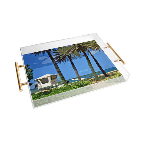 Deb Haugen Sunset Beach 3 Acrylic Tray