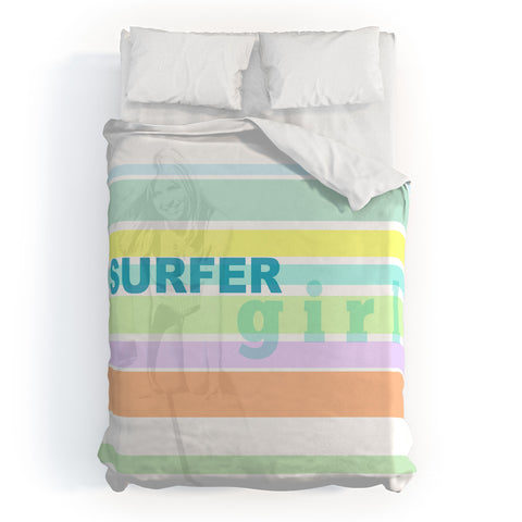 Deb Haugen Surfergirl Stripe Duvet Cover