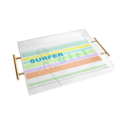 Deb Haugen Surfergirl Stripe Acrylic Tray