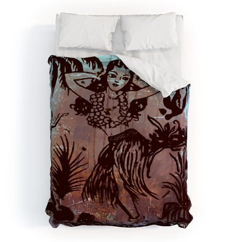 Deb Haugen Waialua Girl Duvet Cover