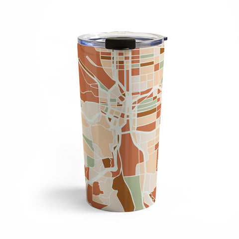 deificus Art PORTLAND OREGON CITY MAP Travel Mug