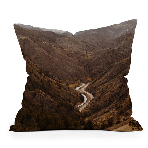 Del Mundo Imagery Golden Hour in Golden Colorado Throw Pillow