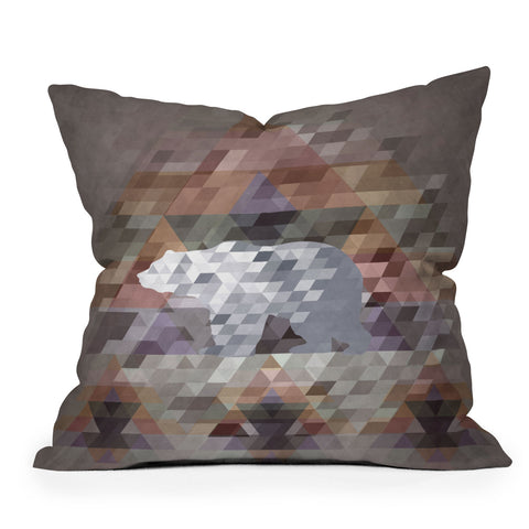 Deniz Ercelebi Digi Bear Outdoor Throw Pillow