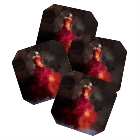 Deniz Ercelebi Fire dress Coaster Set