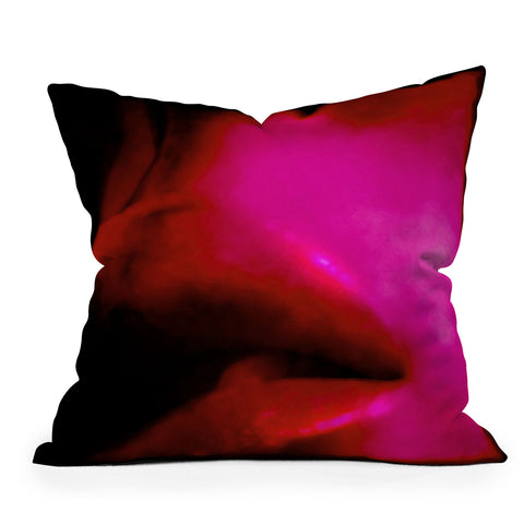 Deniz Ercelebi Lips Red Outdoor Throw Pillow