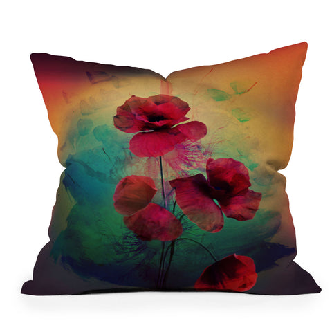 Deniz Ercelebi Poppies Outdoor Throw Pillow