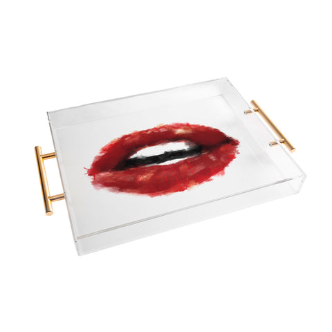 Deniz Ercelebi Red lips Acrylic Tray