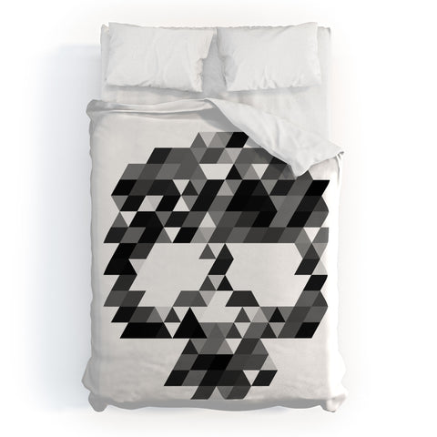 Deniz Ercelebi Skull BW W Duvet Cover