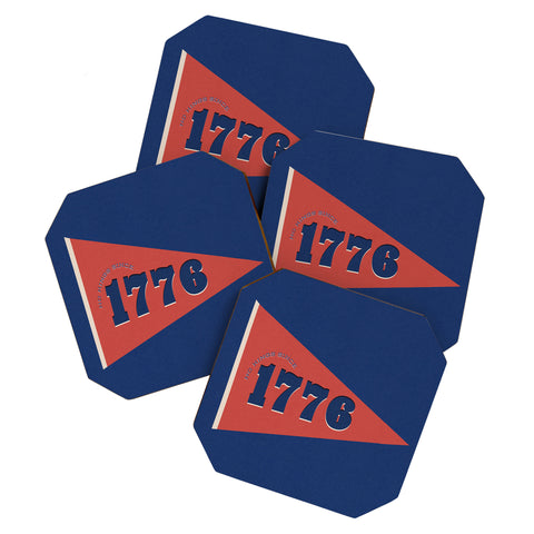 DENY Designs 1776 Pennant Coaster Set