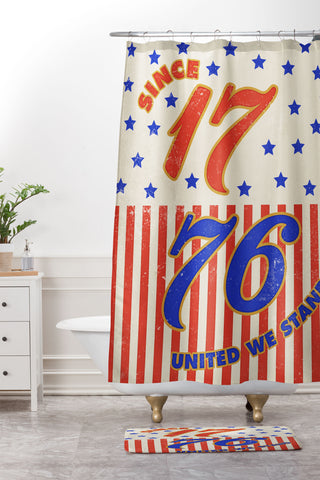 DENY Designs 1776 Stars Shower Curtain And Mat