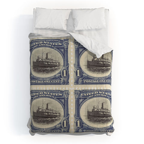DENY Designs 1901 1c Fast Lake Navigation Stamps Comforter