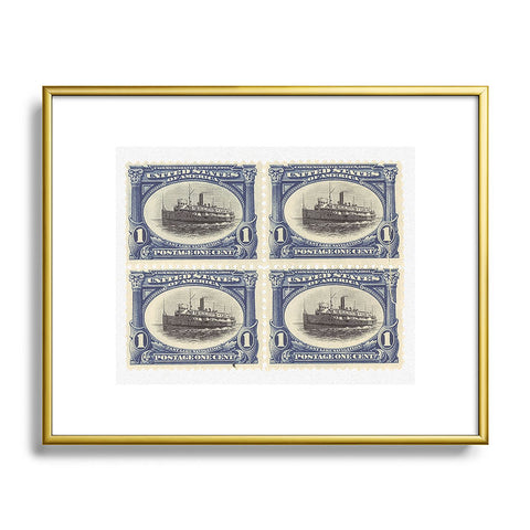 DENY Designs 1901 1c Fast Lake Navigation Stamps Metal Framed Art Print
