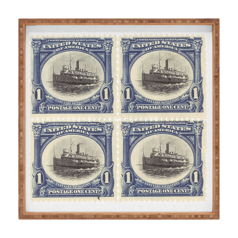 DENY Designs 1901 1c Fast Lake Navigation Stamps Square Tray