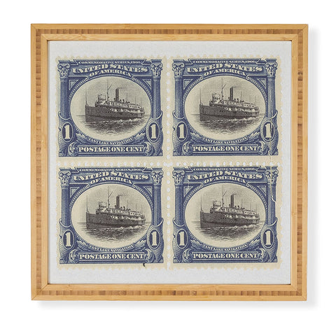 DENY Designs 1901 1c Fast Lake Navigation Stamps Framed Wall Art