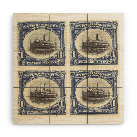 DENY Designs 1901 1c Fast Lake Navigation Stamps Wood Wall Mural