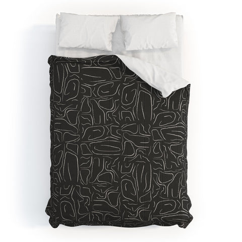 DENY Designs Abstract Lines Black Comforter