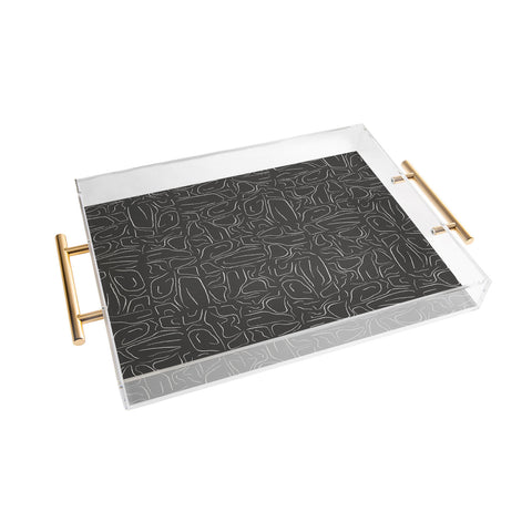 DENY Designs Abstract Lines Black Acrylic Tray
