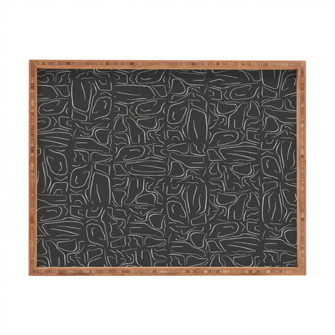 DENY Designs Abstract Lines Black Rectangular Tray