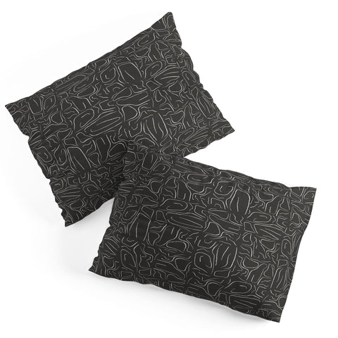 DENY Designs Abstract Lines Black Pillow Shams