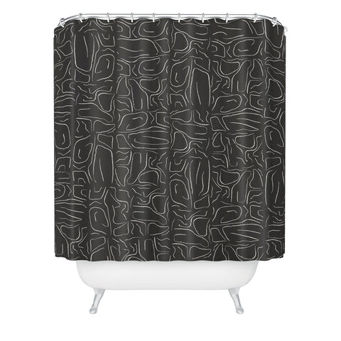 DENY Designs Abstract Lines Black Shower Curtain