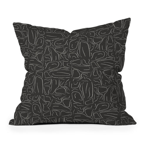 DENY Designs Abstract Lines Black Throw Pillow
