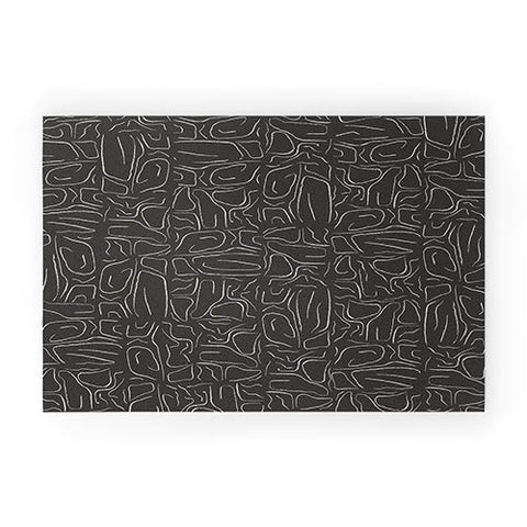 DENY Designs Abstract Lines Black Welcome Mat