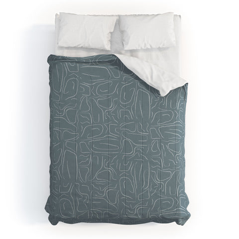 DENY Designs Abstract Lines Blue Comforter