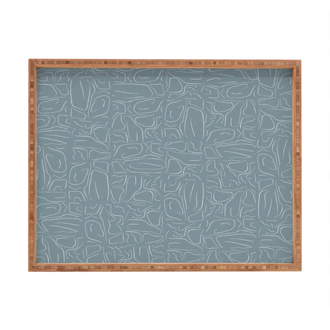 DENY Designs Abstract Lines Blue Rectangular Tray