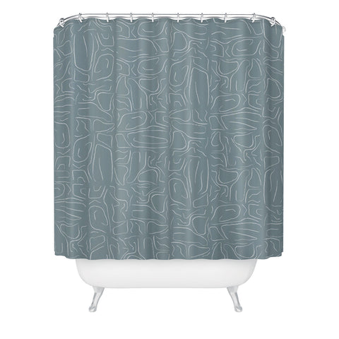 DENY Designs Abstract Lines Blue Shower Curtain