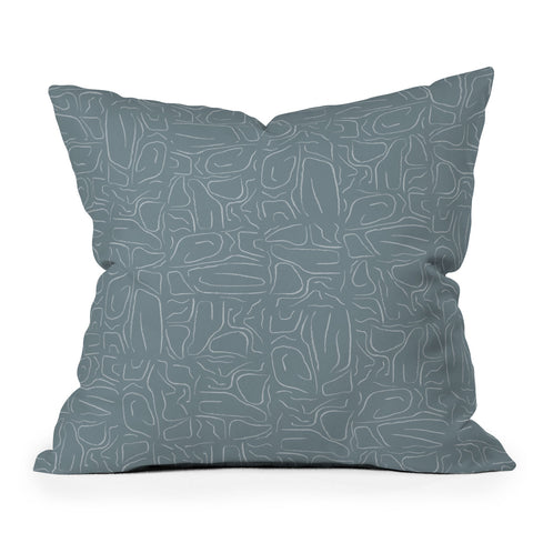 DENY Designs Abstract Lines Blue Throw Pillow